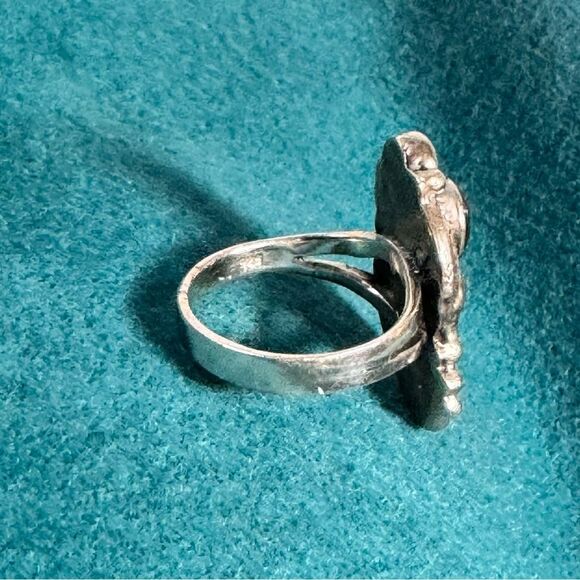 Abalone and Sterling vintage native ring - Picture 2 of 4